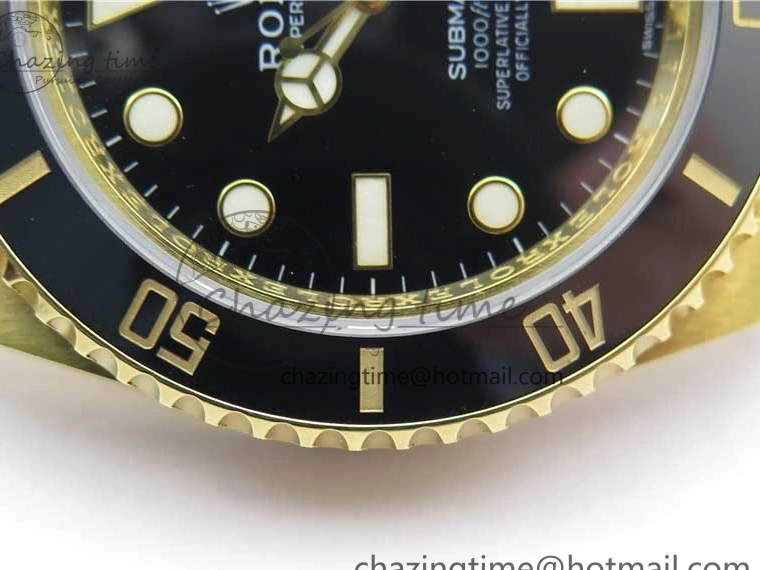 MiroTime 0111 WaterResistant Submariner 116618 LN D1F Best Edition YG Wrapped Black Dial on YG Wrapped Bracelet A 2588